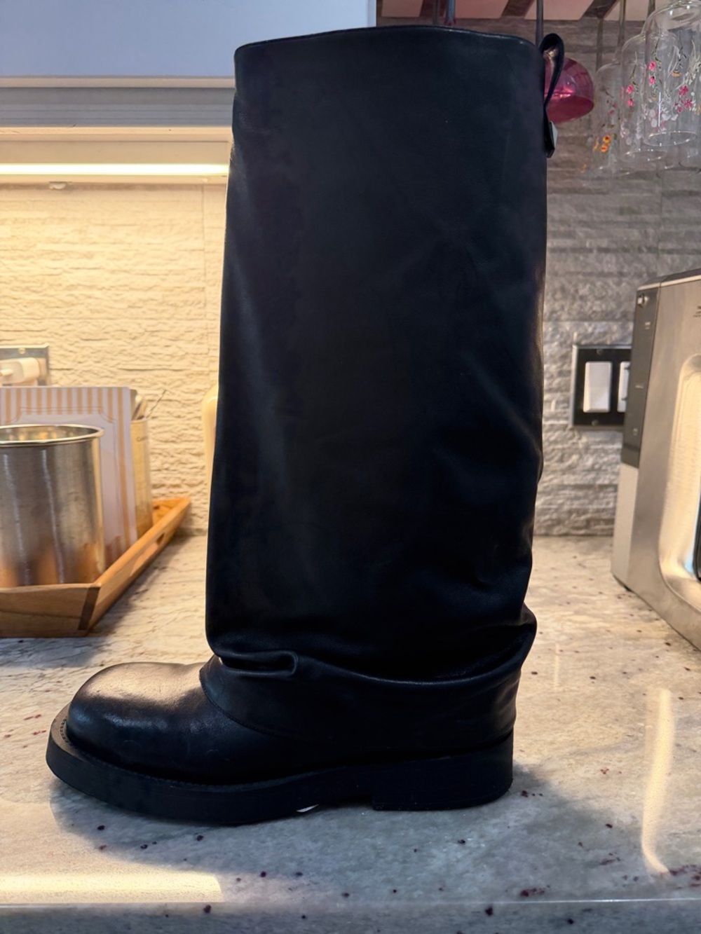 Classic Tall Black Leather Boot